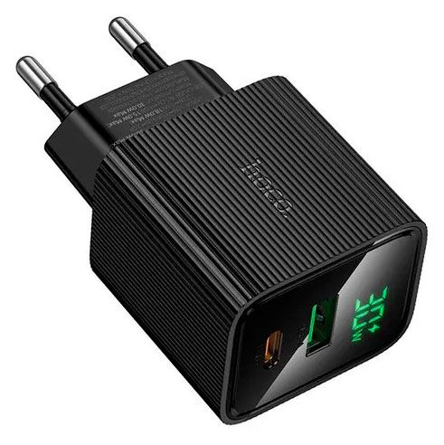 фото Сетевое зарядное устройство hoco cs84a+ 30w 1usb+1usb-c кабель type-c-type-c черное