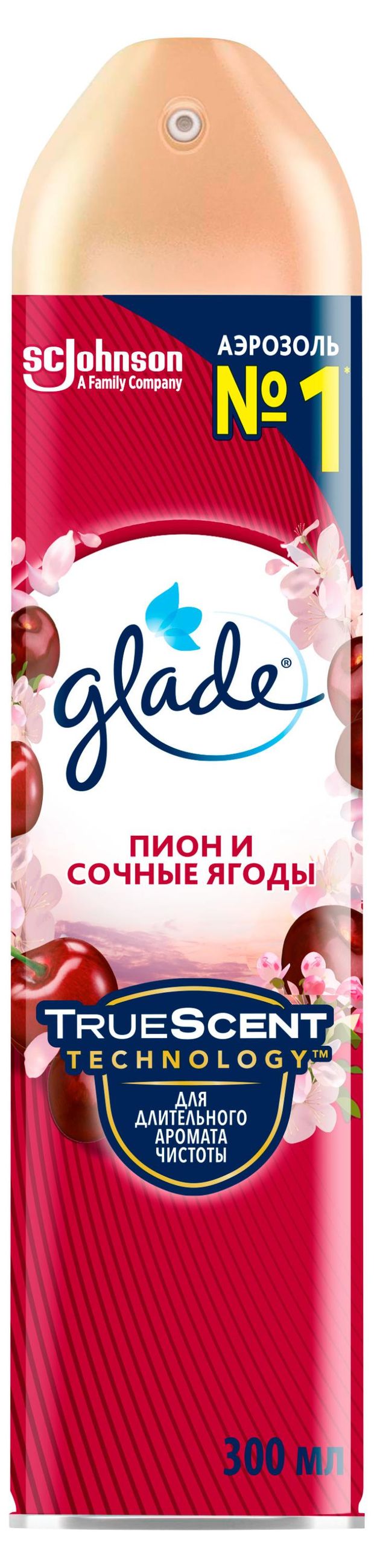 Освежитель воздуха Glade Аэрозоль Пион и сочные ягоды, 300 мл