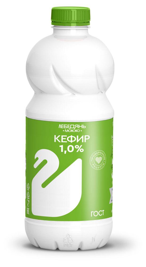 Кефир Лебедяньмолоко 1% БЗМЖ, 900 г