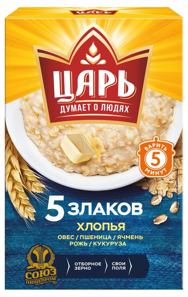 Хлопья ЦАРЬ 5 злаков, 400 г