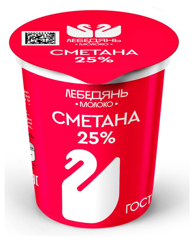 Сметана Лебедяньмолоко 25% БЗМЖ, 300 г