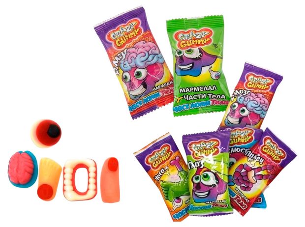 фото Мармелад канди клаб crazy gammy части тела китай, 10 г 1 шт в ассортименте