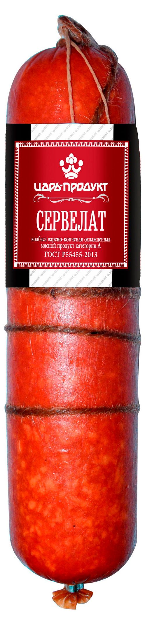 Колбаса варено-копченая Царь продукт Сервелат, вес