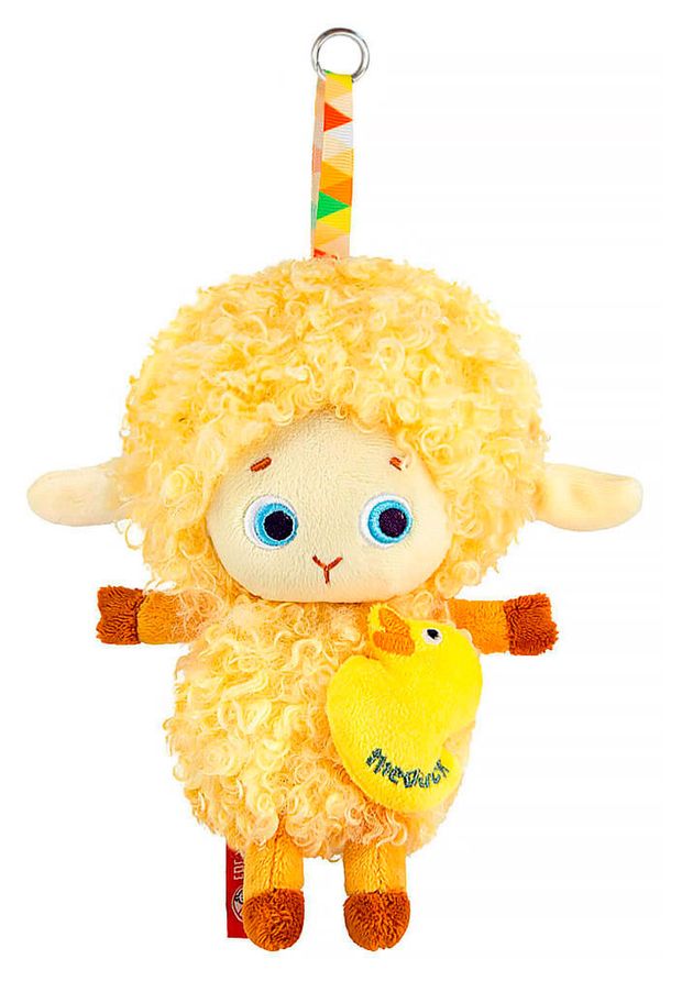 фото Игрушка мягкая budibasa овечка с кольцом, 15 см