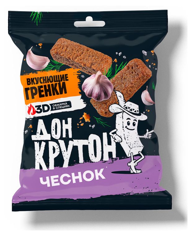 Гренки ржано-пшеничные Дон Крутон Чеснок, 55 г