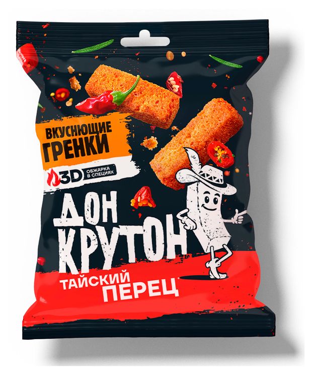 Гренки пшеничные Дон Крутон Тайский перец, 55 г