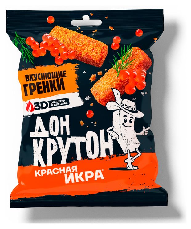 Гренки пшеничные Дон Крутон Красная икра, 55 г