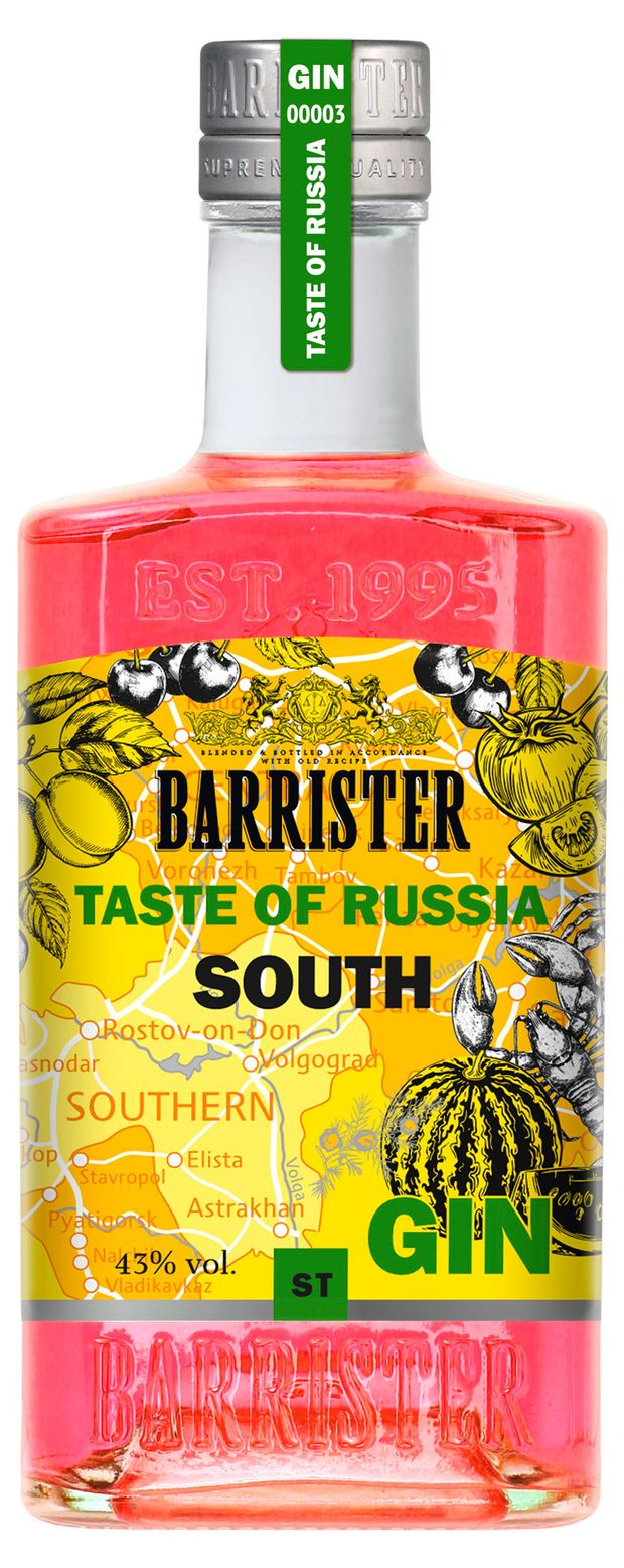 Джин Barrister South дистиллированный Россия, 500 мл