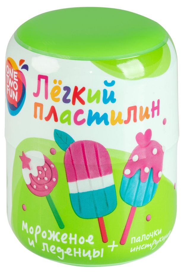 Набор для лепки ONE TWO FUN Пластилин легкий Мороженое и леденцы, 30 г