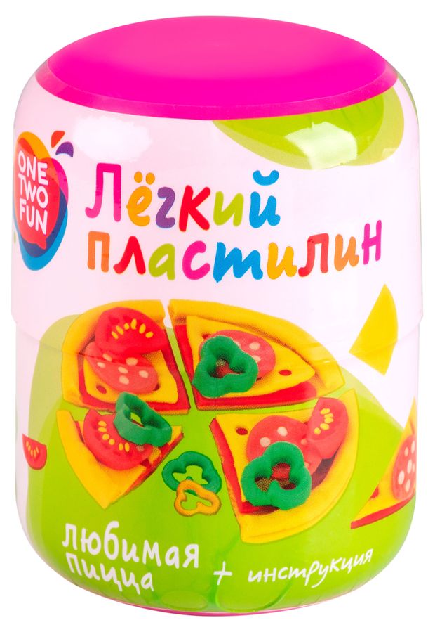 Набор для лепки ONE TWO FUN Пластилин легкий Любимая пицца, 30 г