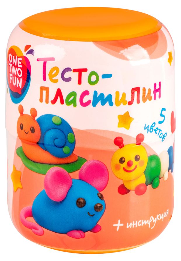 Набор для лепки ONE TWO FUN Тесто пластилин 5 цветов