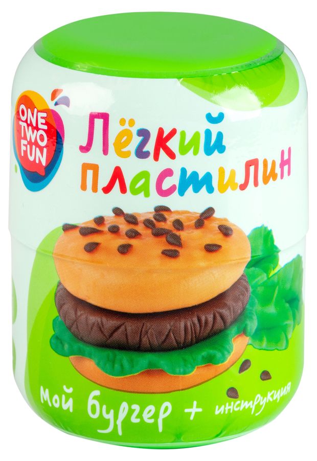 Набор для лепки ONE TWO FUN Пластилин легкий Мой бургер, 30 г