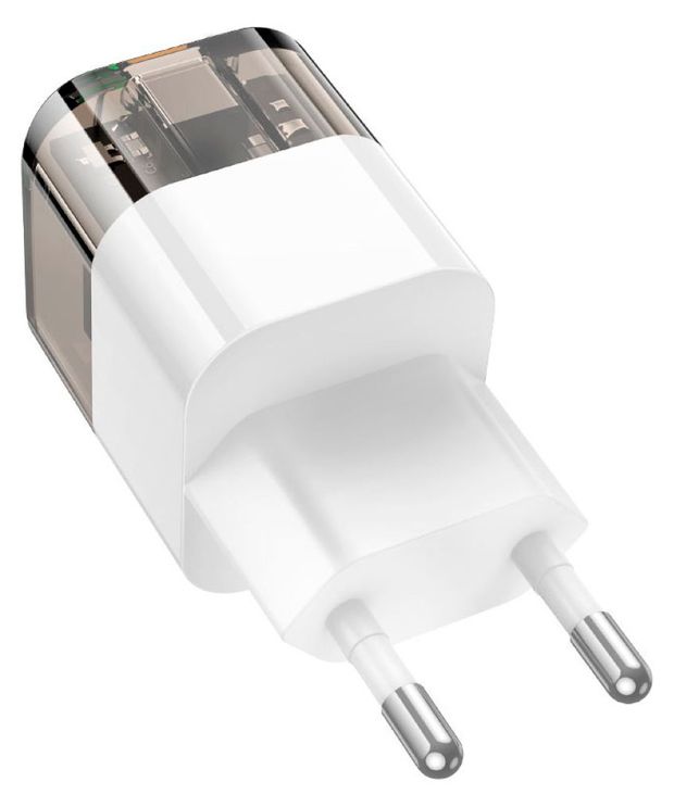 Сетевое зарядное устройство Hoco C131A 30W 1USB+1USB-C Platinum