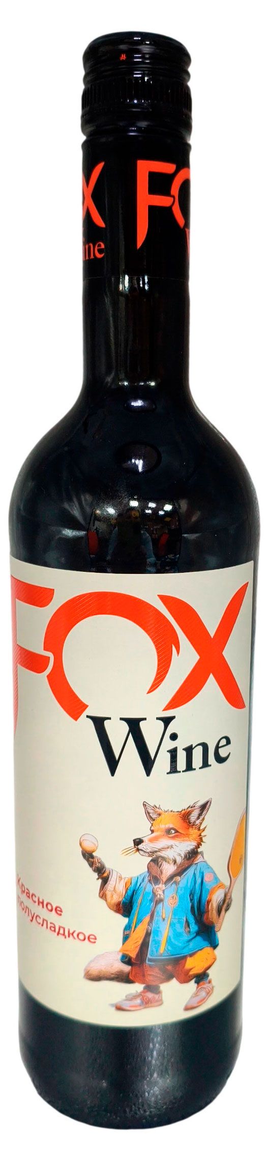 Вино Fox Wine красное полусладкое Россия, 0,75 л
