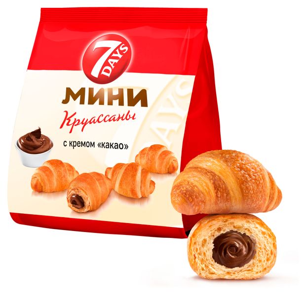 Мини-круассаны 7Days с кремом какао, 265 г