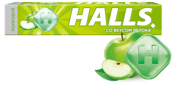 Карамель леденцовая Halls со вкусом яблока, 25 г