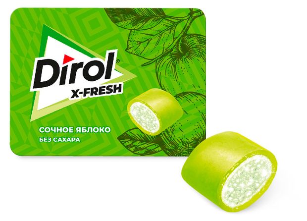 Резинка жевательная Dirol XFRESH сочное яблоко без сахара, 16 г