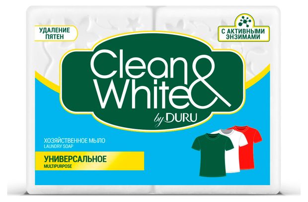 Мыло хозяйственное Duru Clean&White универсальное, 120 г