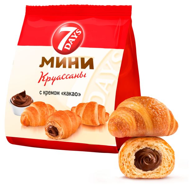 Круассаны мини 7Days с кремом какао, 123 г