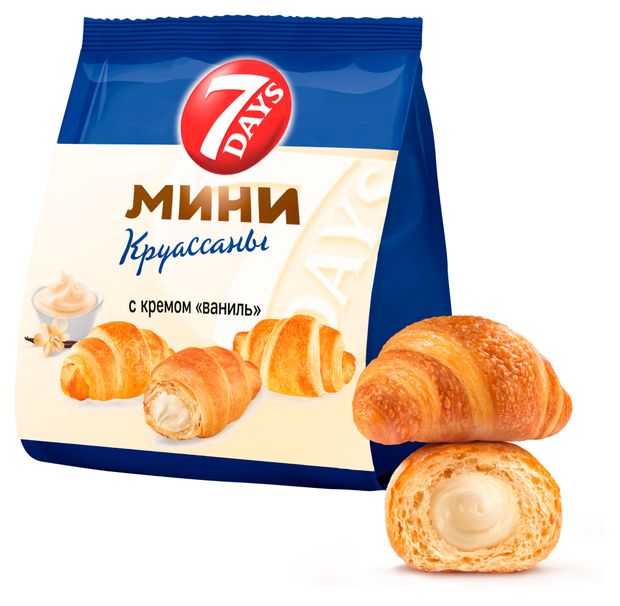 Круассаны мини 7Days с кремом ваниль, 123 г