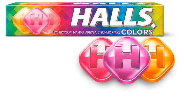 Карамель леденцовая Halls Colors, 25 г
