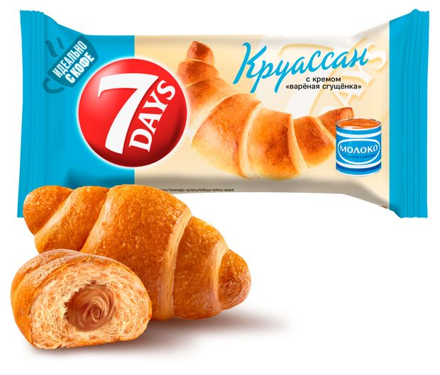 Круассан 7Days с кремом со вкусом вареная сгущенка, 65 г