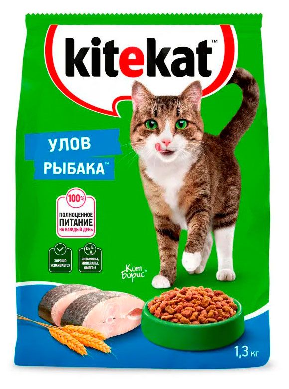 Корм сухой для кошек Kitekat Улов рыбака, 1,3 кг