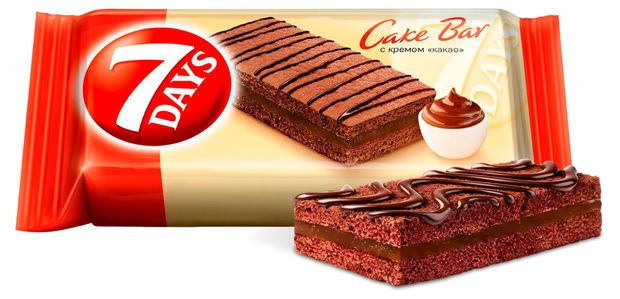 Пирожное бисквитное 7Days Cake Bar неглазированное с какао, 30 г