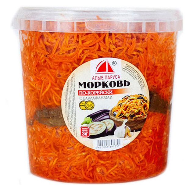 Морковь с баклажанами по-корейски, вес