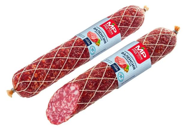Колбаса сырокопченая Мясницкий ряд Валенсия Мраморная, ~ 1,1 кг