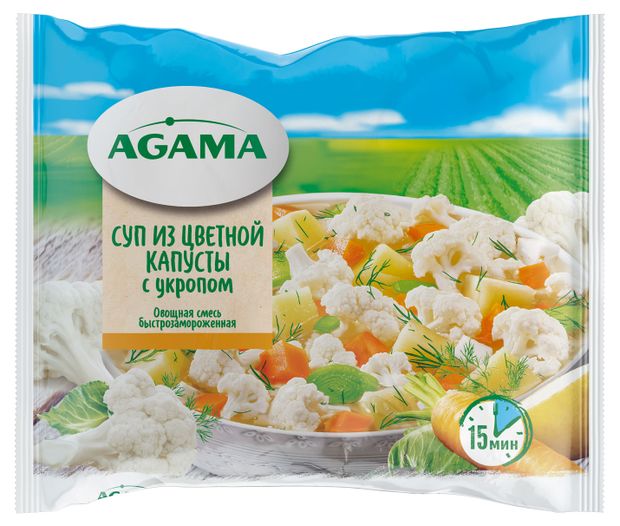 Овощная суповая смесь Суп из цветной капусты Hortex с картофелем и укропом замороженная, 400 г