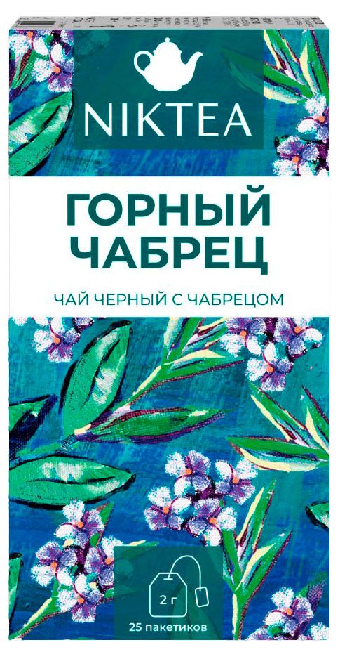 фото Чай черный niktea горный чабрец с чабрецом, 25х2 г