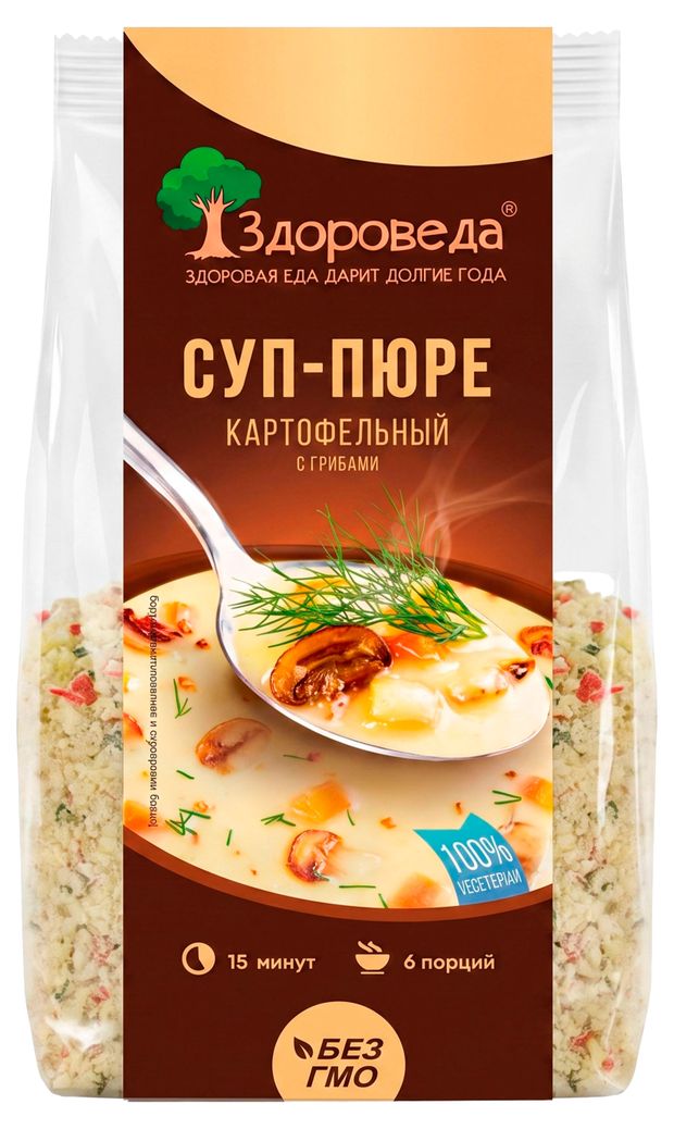 Суп-пюре картофельный Здороведа с грибами вегетарианский, 110 г