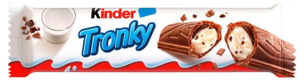 Батончик вафельный Kinder Tronky с молочной начинкой измельченным печеньем и прослойкой из молочного шоколада, 18 г