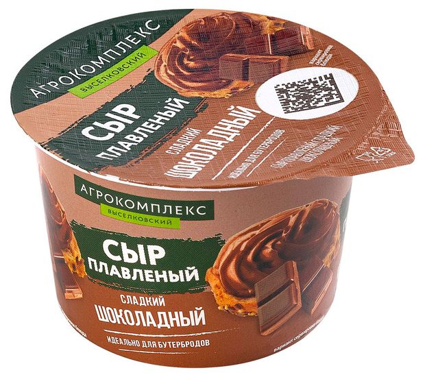 Сыр десертный плавленый сладкий Шоколадный Агрокомплекс Выселковский 30%, 80 г