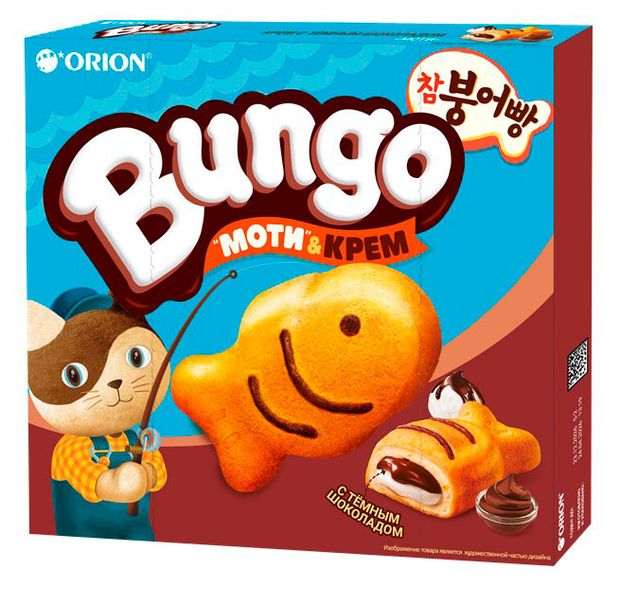 Пирожное бисквитное Orion Bungo со вкусом шоколада и моти, 240 г