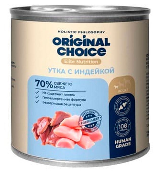 Корм влажный для собак мелких пород Original Choice Elite Nutrition утка с индейкой, 240 г