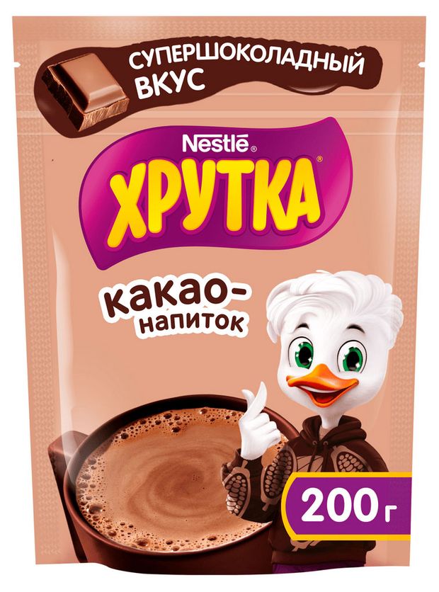 Какао-напиток ХРУТКА Супершоколадный вкус быстрорастворимый, 200 г