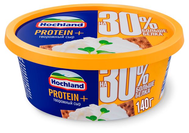 Сыр творожный Hochland Protein+ ванночка 50% БЗМЖ, 140 г