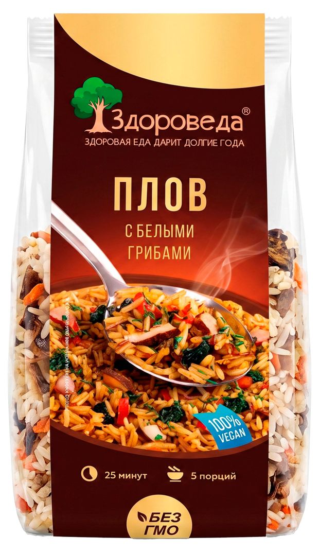 Плов Здороведа с белыми грибами вегетарианский, 250 г