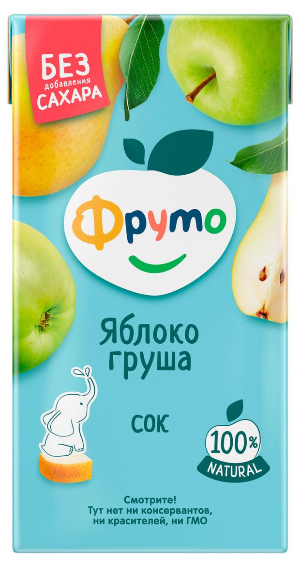 Сок Фруто яблоко и груша с мякотью с 3-х лет, 500 мл