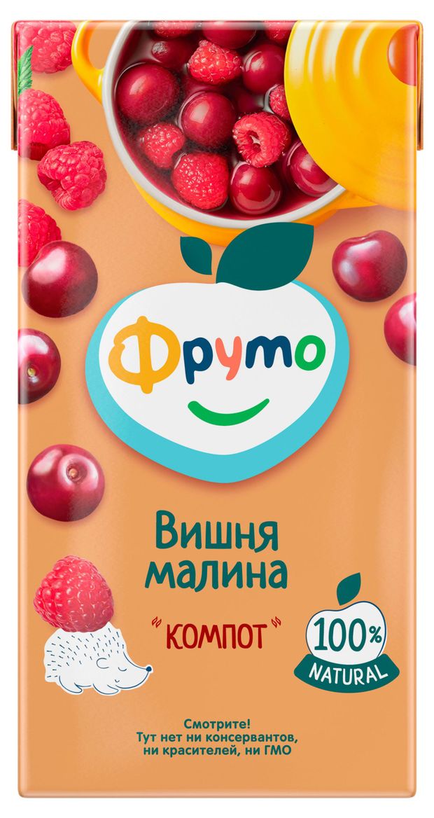 Компот Фруто из вишни и малины с 3-х лет, 500 мл