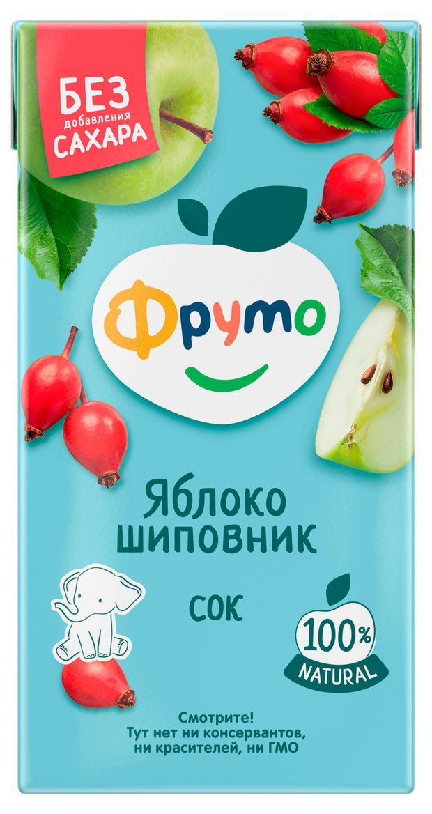 Сок Фруто яблоко и шиповник осветленный с 3-х лет, 500 мл
