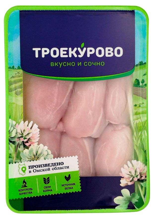 Филе бедра цыпленка-бройлера Троекурово без кожи охлажденное, 800 г