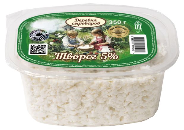 Творог Деревня сыроваров 5% ГОСТ БЗМЖ, 350 г