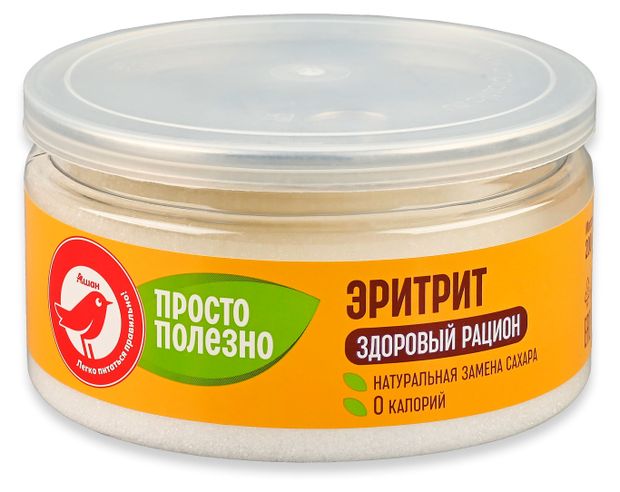 Подсластитель АШАН Красная птица Просто Полезно Эритрит, 200 г