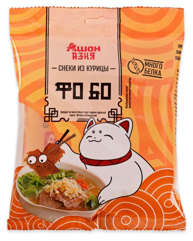 Снеки из курицы варено-сушеные АШАН Красная птица Фо Бо, 40 г