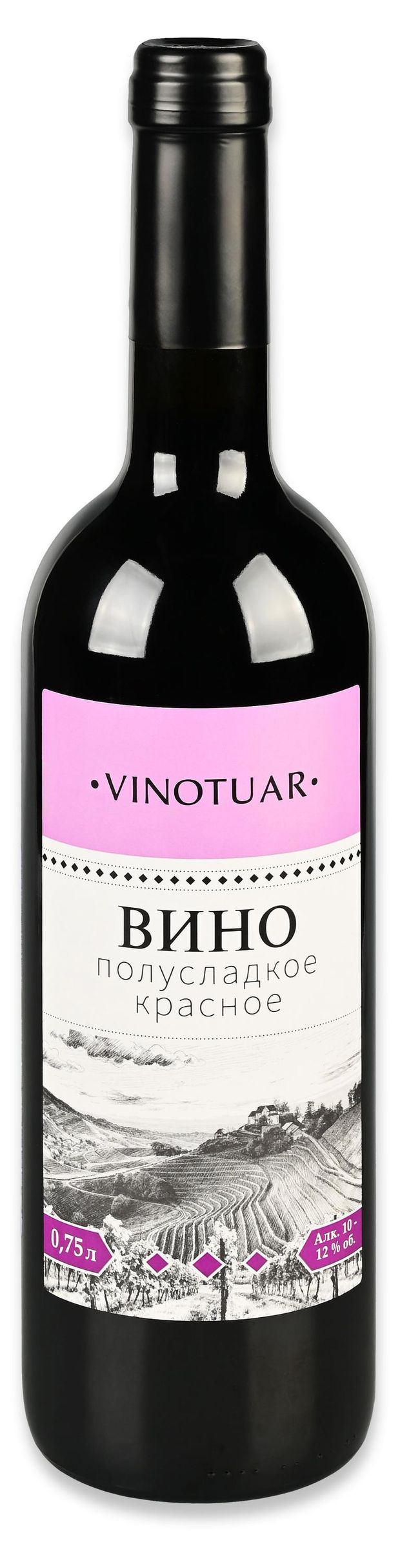 Вино Vinotuar красное полусладкое Россия, 0,75 л