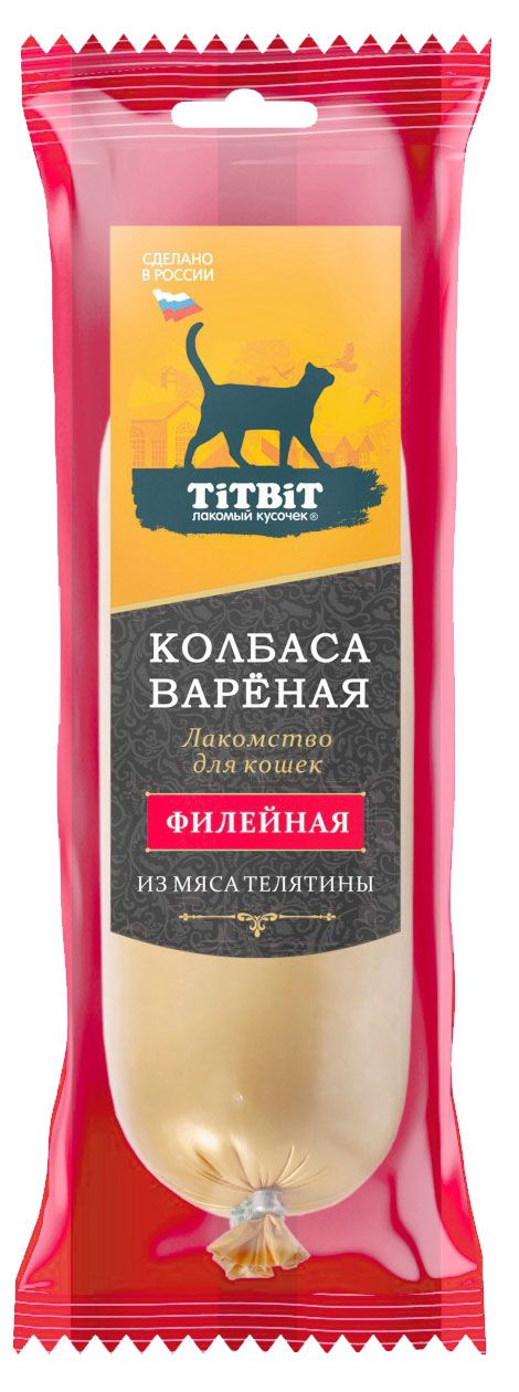 Лакомство для кошек TiTBiT Колбаса вареная филейная из мяса телятины, 100 г