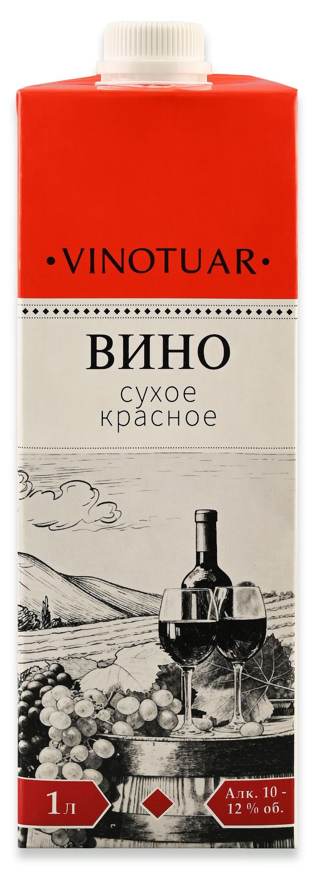 Вино Vinotuar красное сухое Россия, 1 л